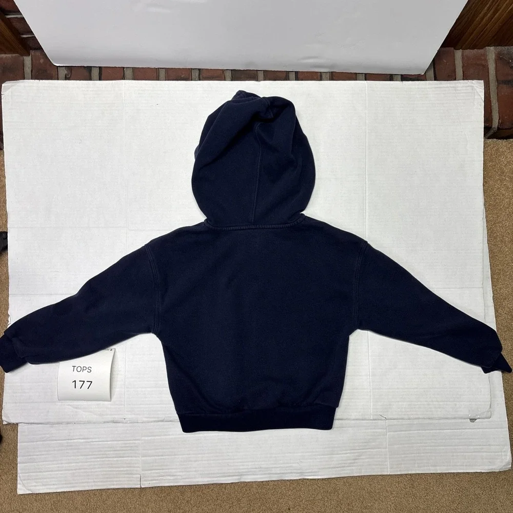 GAP Kids Navy Blue Full Zip Hoodie Logo Sweatshirt Size Medium 8